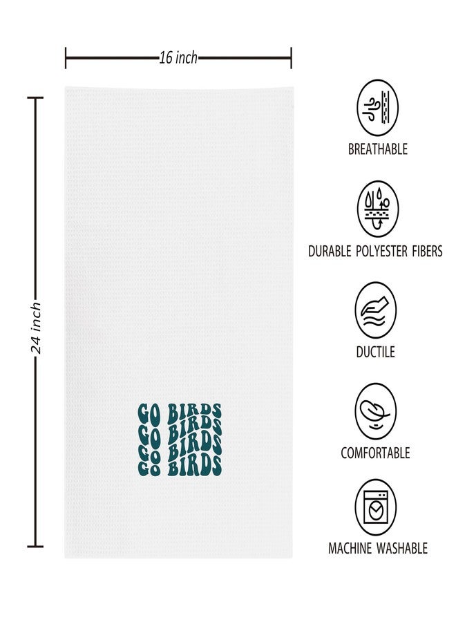 kunlisa Trendy Groovy Go Birds Football Kitchen Towels,Football Hand Towels,Eagle Decor,Eagles Fan Gifts,16×24 Inch - Image 4